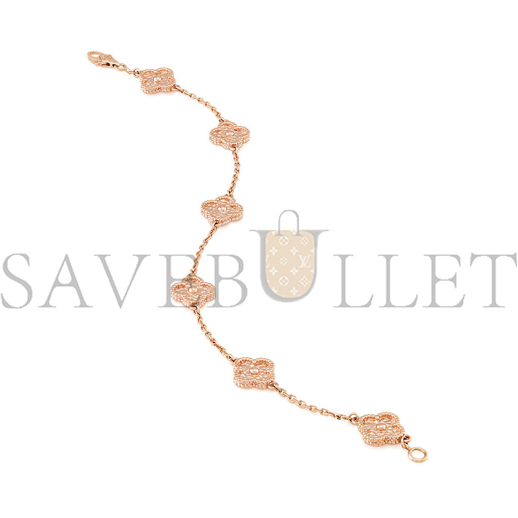 VAN CLEEF ARPELS SWEET ALHAMBRA BRACELET, 6 MOTIFS - ROSE GOLD  VCARO8DD00